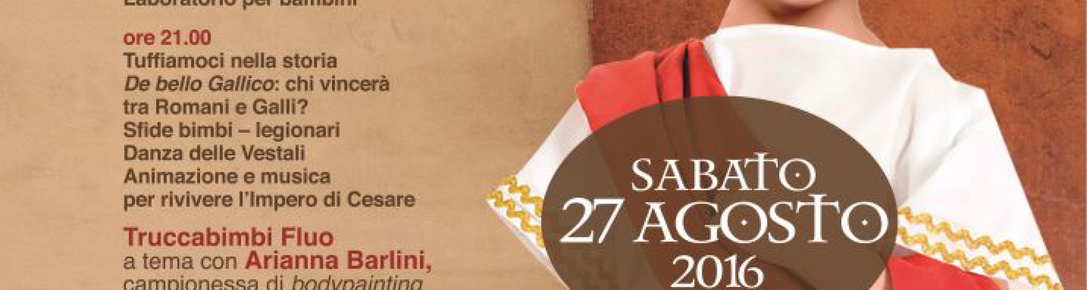 Ave, Augustus: sabato 27 agosto il Togaparty di fine estate