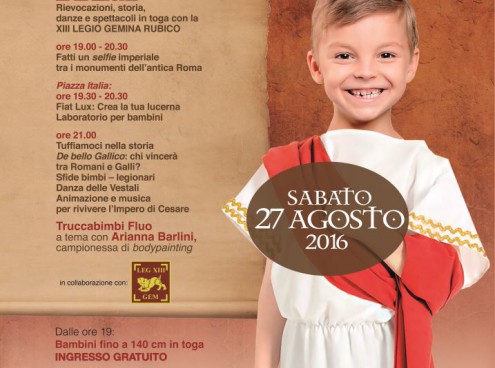 Ave, Augustus: sabato 27 agosto il Togaparty di fine estate